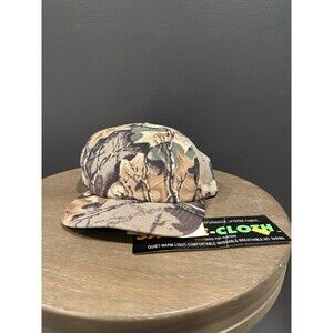 NOS Vintage Trucker Hat Camo Saddle Cloth Suede Feel NWT Made in USA Ships Fast!